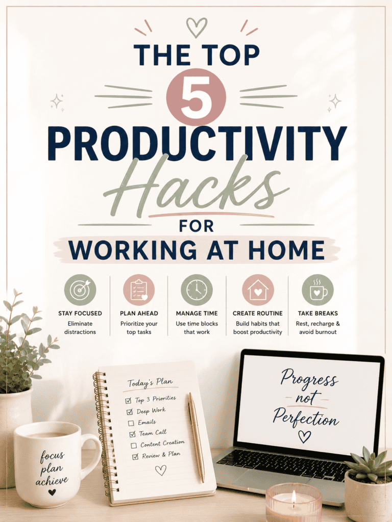 Top 5 Productivity Hacks for Working at Home