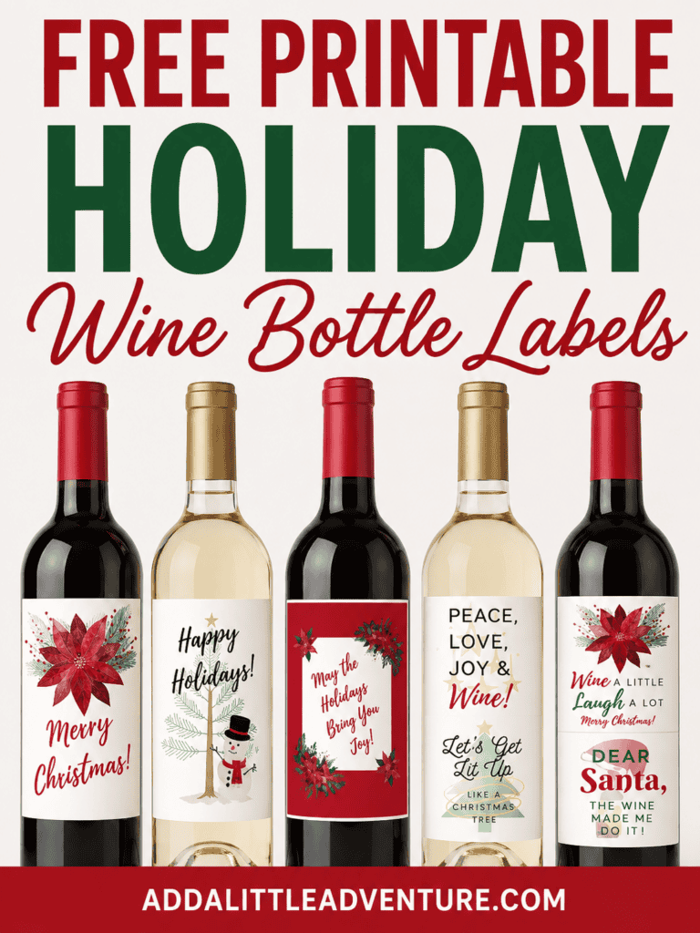 Free Printable Holiday Wine Bottle Labels