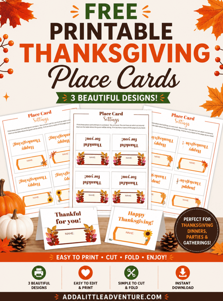 Free Printable Thanksgiving Place Cards