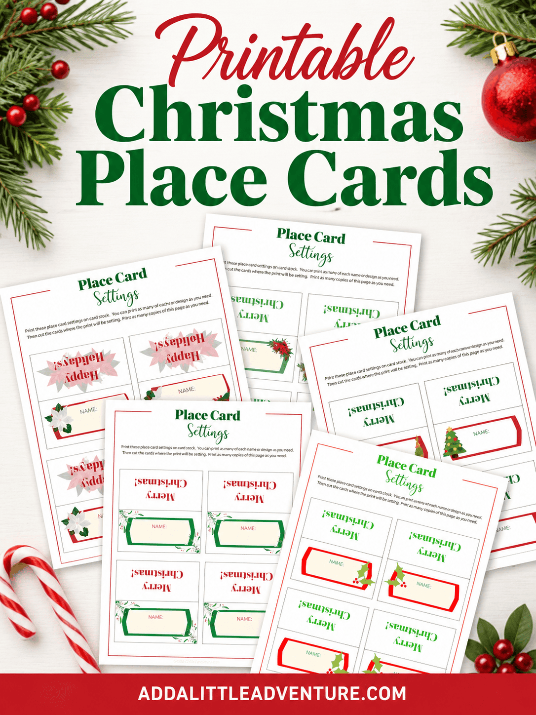 Free Printable Christmas Place Cards