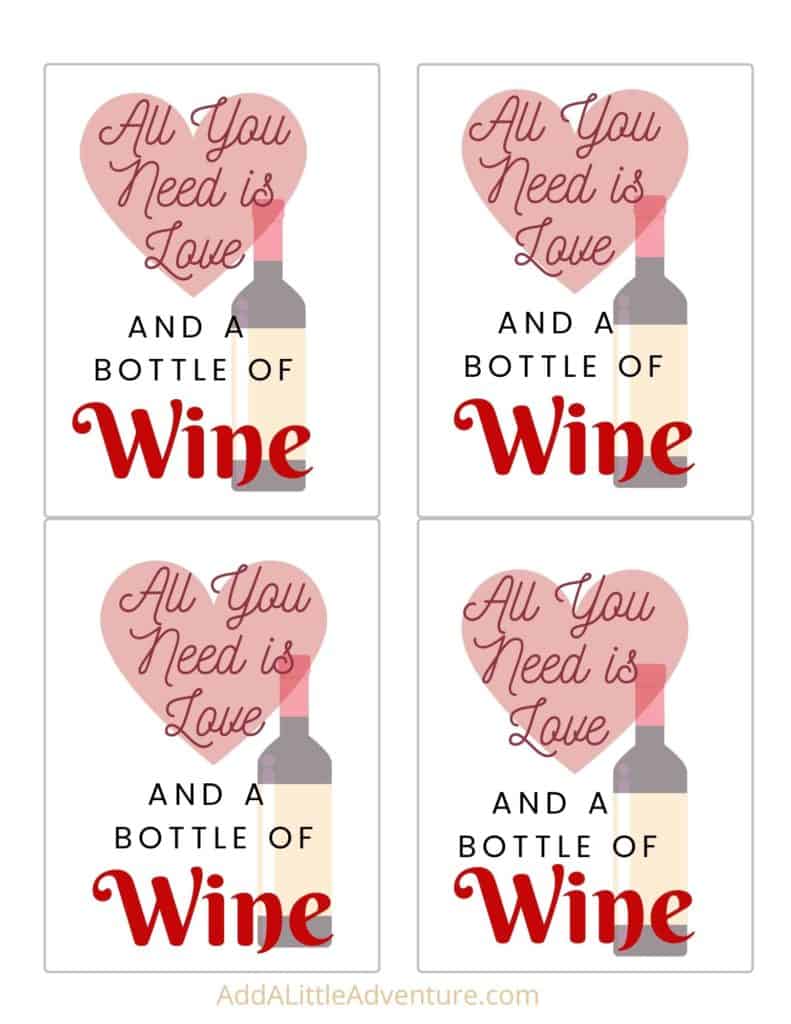 Valentine's Day wine labels