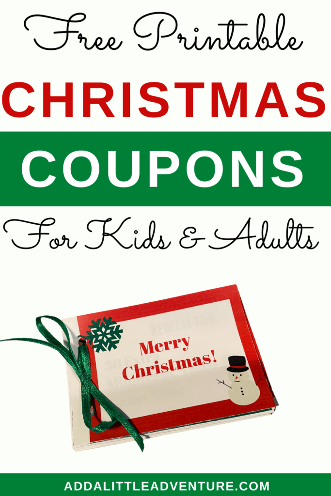 Free Printable Christmas Coupons for Kids and Adults