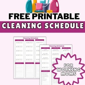 Free Printable Cleaning Schedule for Working Moms