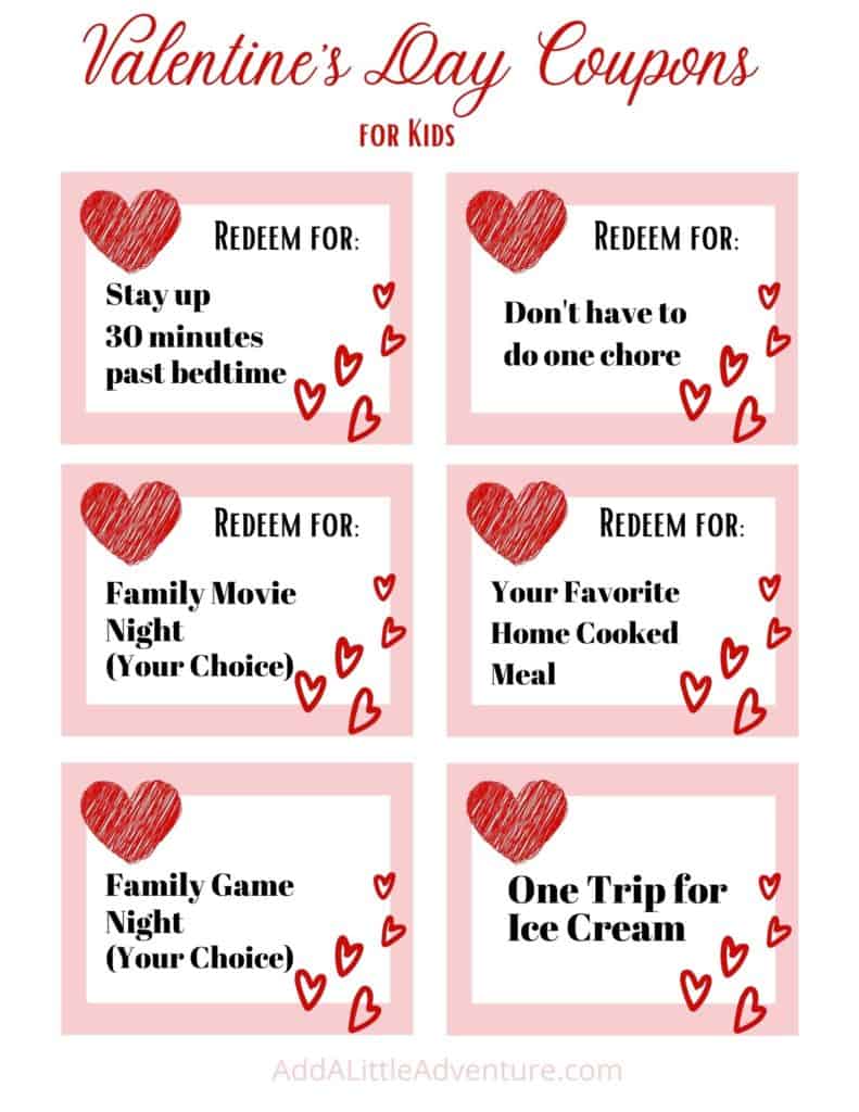 Valentine's Day Coupons for Kids - Page 1