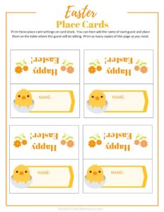 Printable Easter Place Cards - Add A Little Adventure
