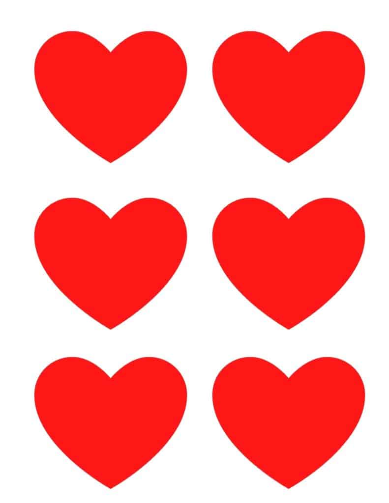 Small Printable Red Hearts