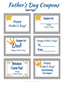 Father's Day Coupons Printable - Add A Little Adventure