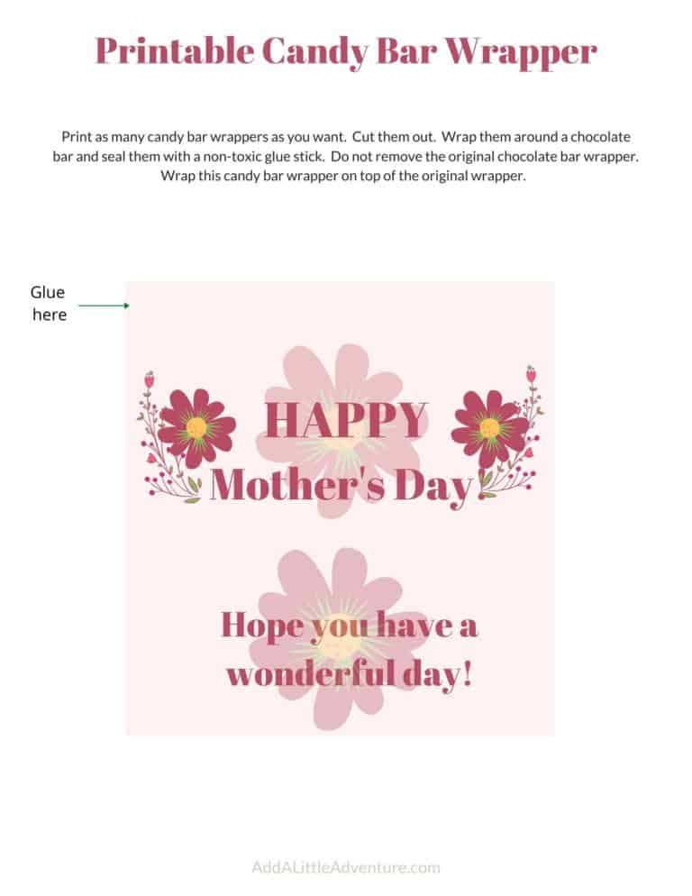 Mother's Day Candy Wrappers - Free Printables - Add A Little Adventure