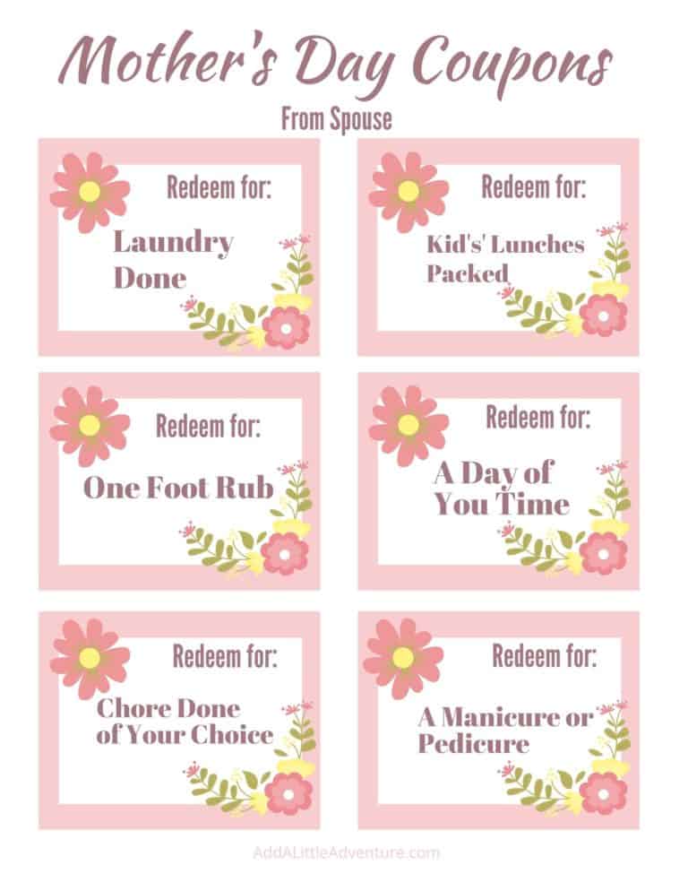 Mother's Day Coupon Template - Free Printables