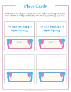Printable Place Cards - Add A Little Adventure