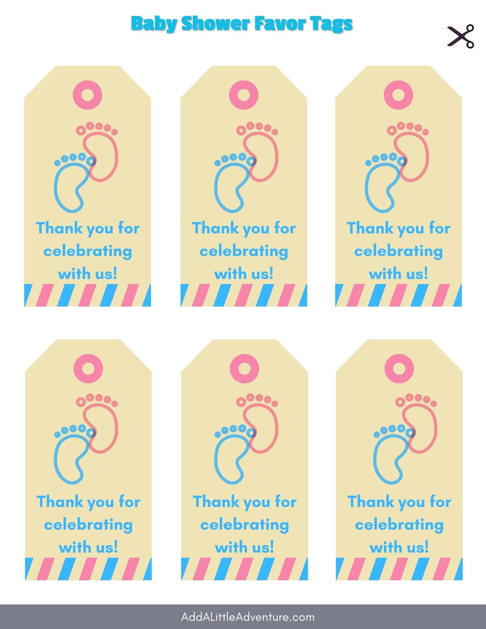 Baby Shower Favor Tags - Free Printables - Add A Little Adventure