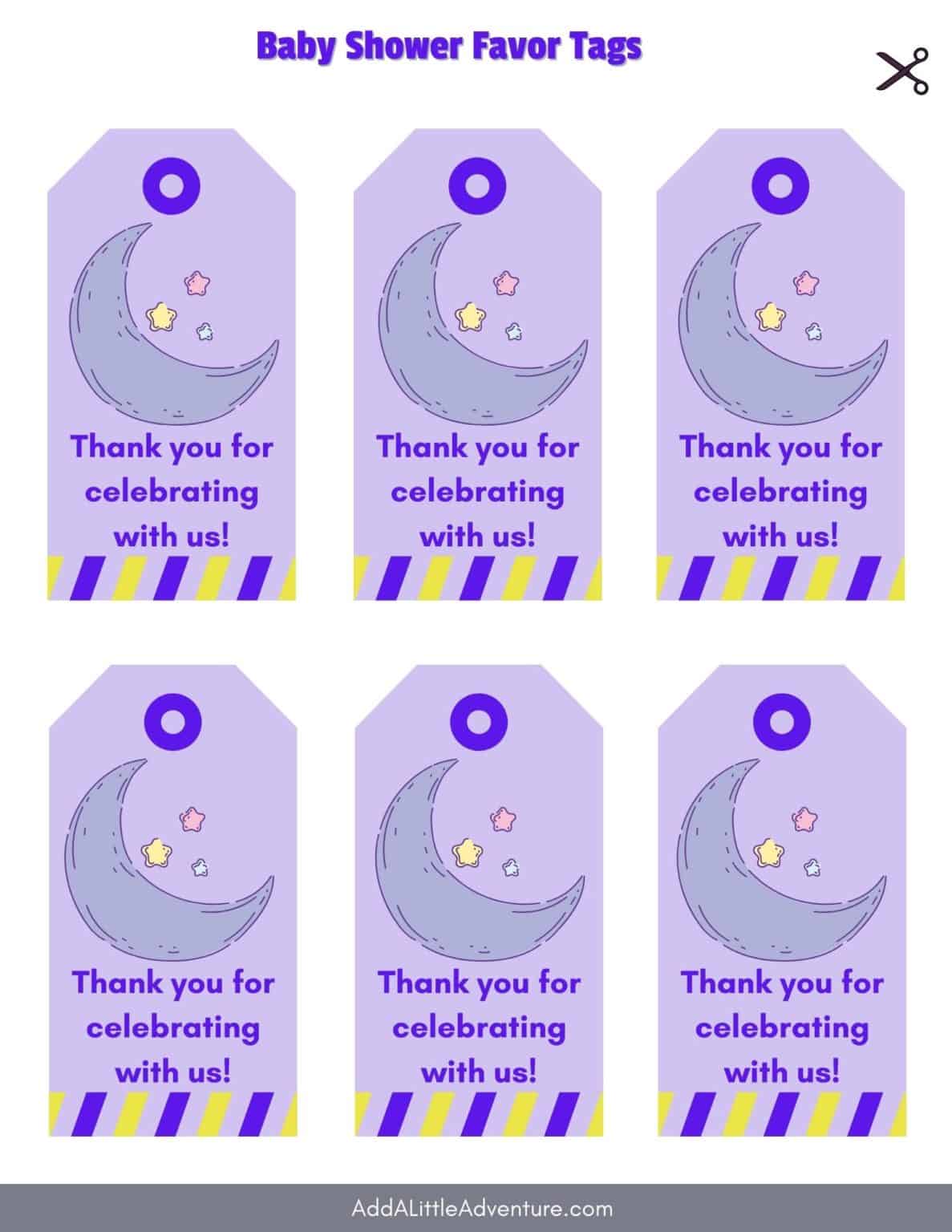 Baby Shower Favor Tags - Free Printables - Add A Little Adventure