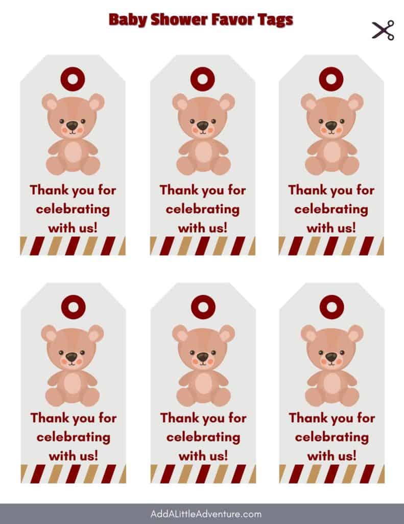 Baby Shower Thank You Tags - Design 5