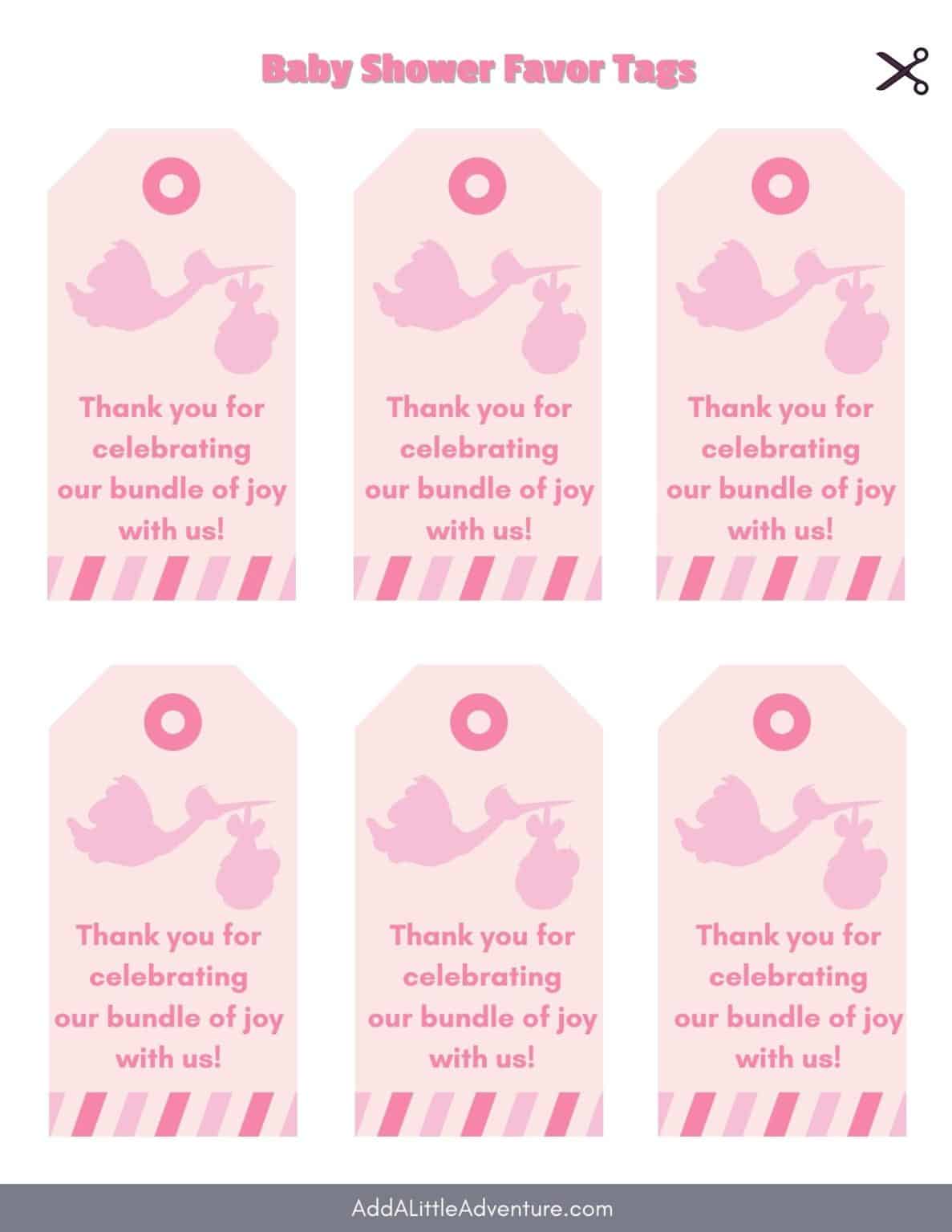 Baby Shower Favor Tags - Free Printables - Add A Little Adventure