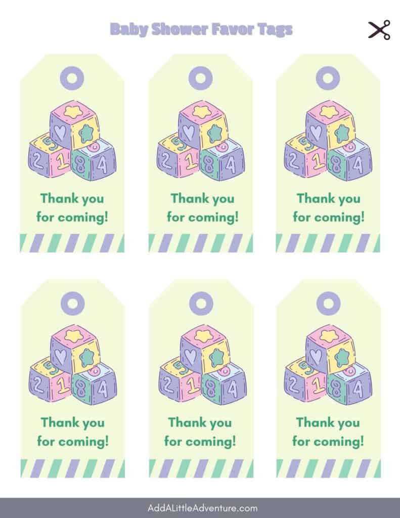 Baby Shower Thank You Tags - Design 8