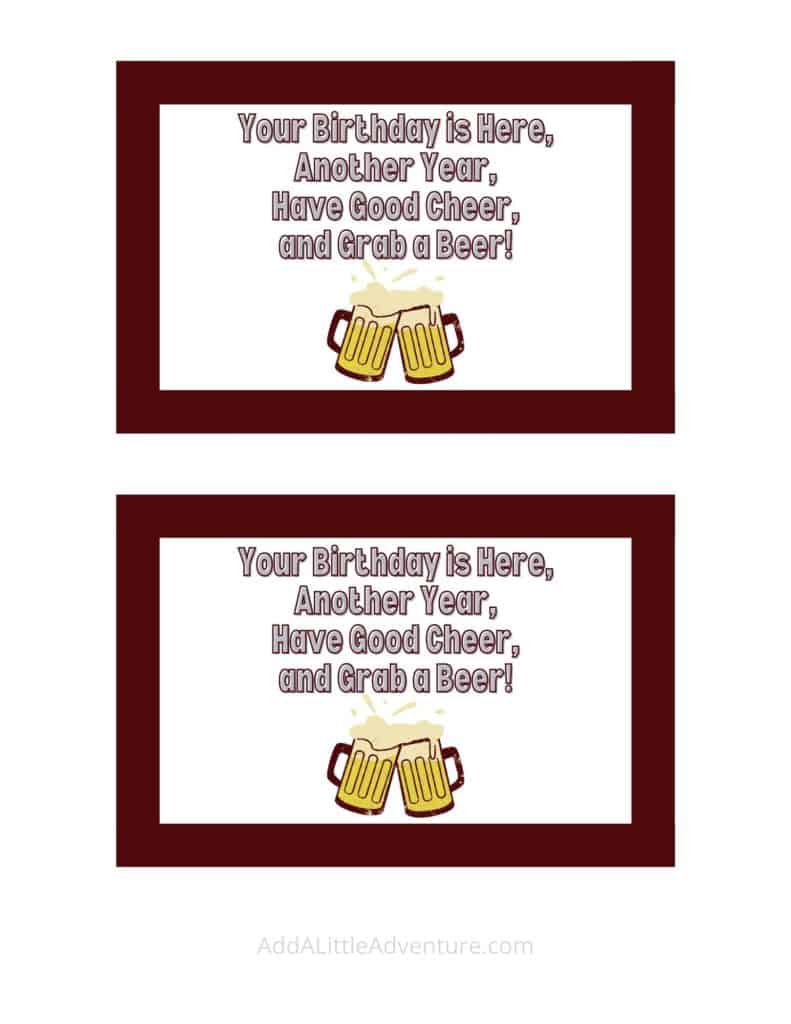 Birthday Beer Labels - Design 5