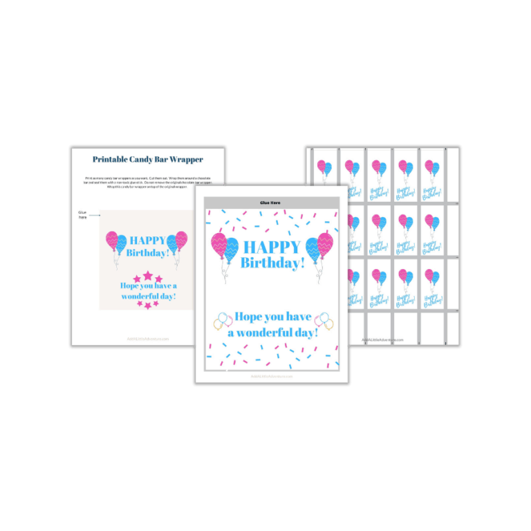 Birthday Candy Bar Wrappers - Free Printables - Add A Little Adventure