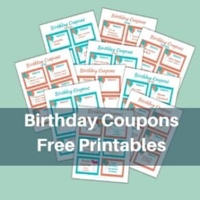 Birthday Coupons - Free Printables