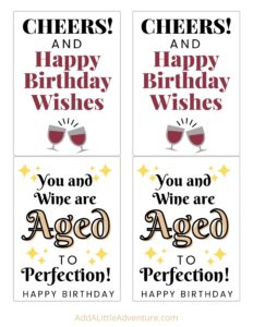 Birthday Wine Labels - Free Printables - Add A Little Adventure