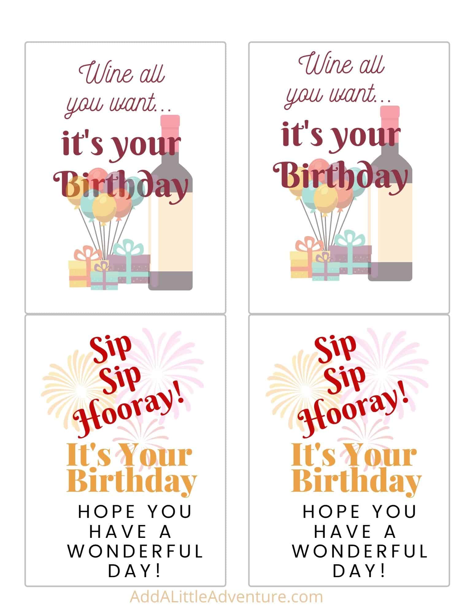 Birthday Wine Labels - Free Printables - Add A Little Adventure