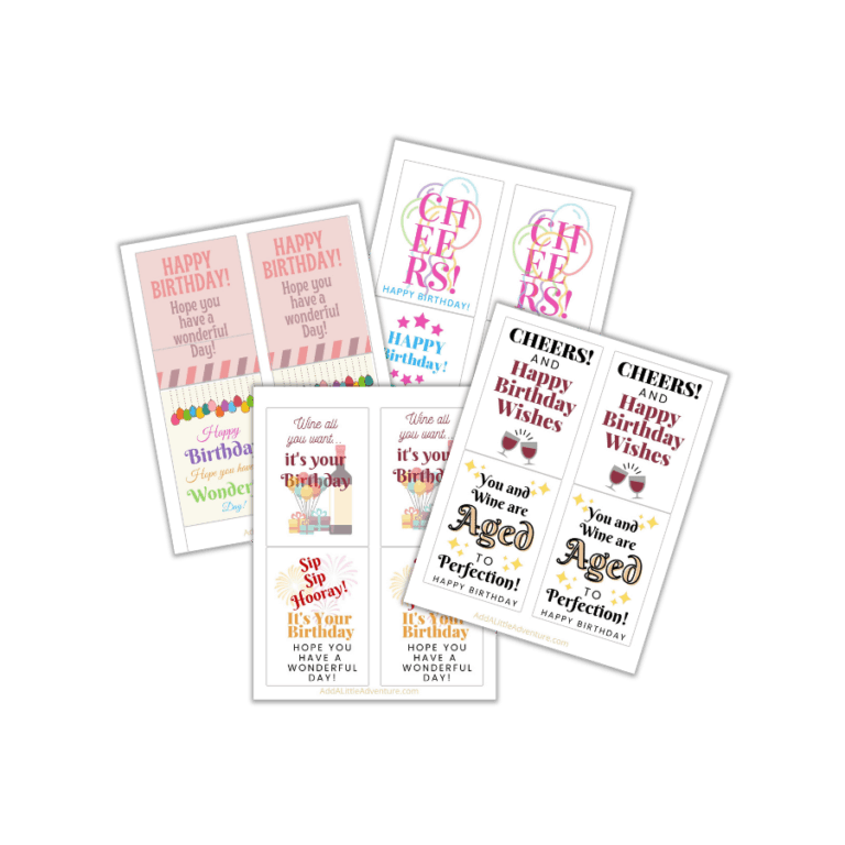 Birthday Wine Labels - Free Printables - Add A Little Adventure