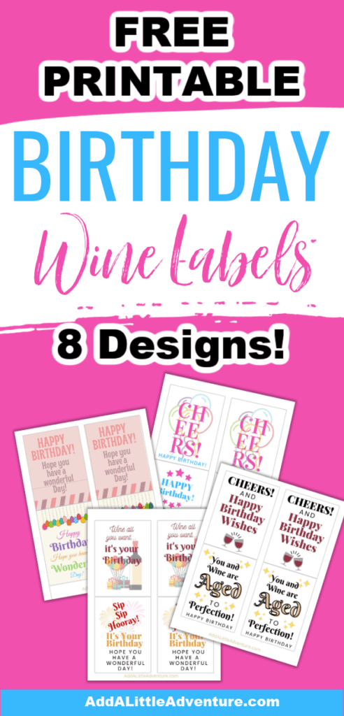 Free Printable Birthday Wine Labels