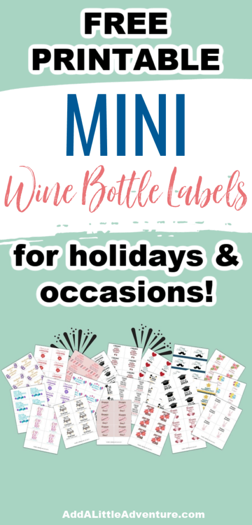 Free Printable Mini Wine Bottle Labels for Holidays & Occasions