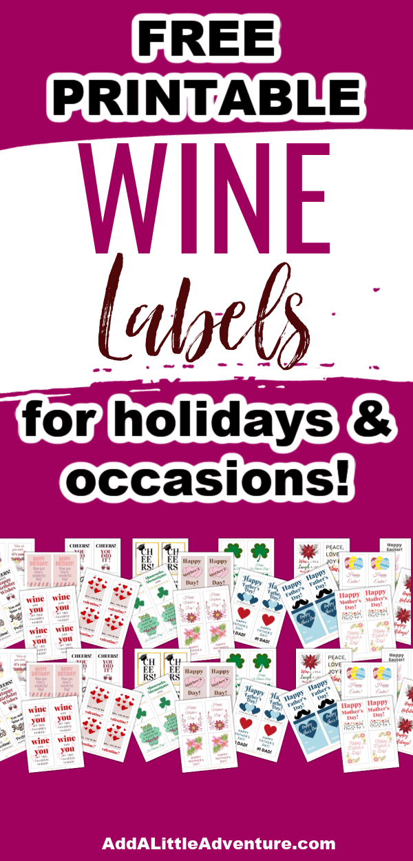 Printable Wine Labels - Add A Little Adventure