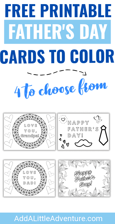 Free Printable Father's Day Cards to Color