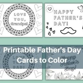 Printable Father's Day Cards to Color