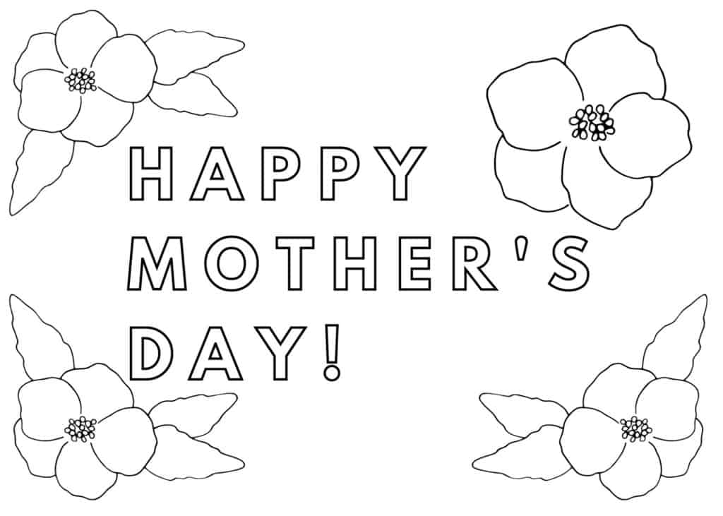 Printable Mother's Day Card to Color