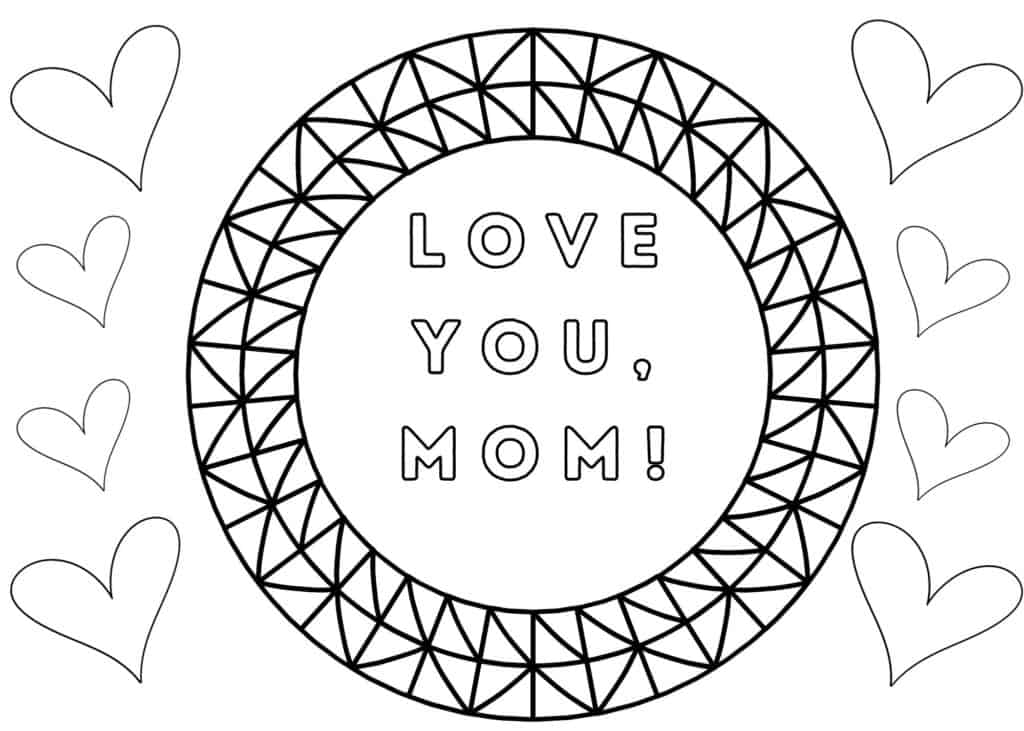 Free Printable Mother's Day Card to Color from Kids