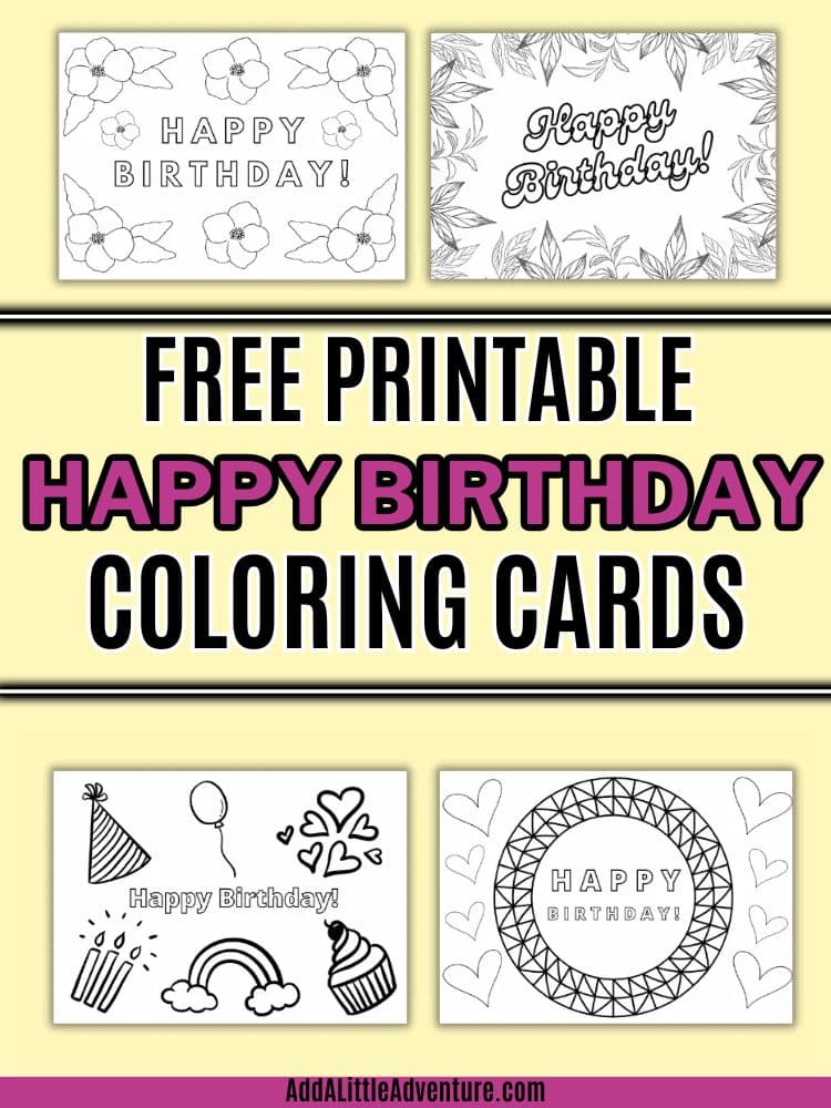 Free Printable Happy Birthday Coloring Cards