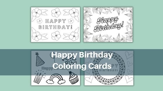Happy Birthday Coloring Cards