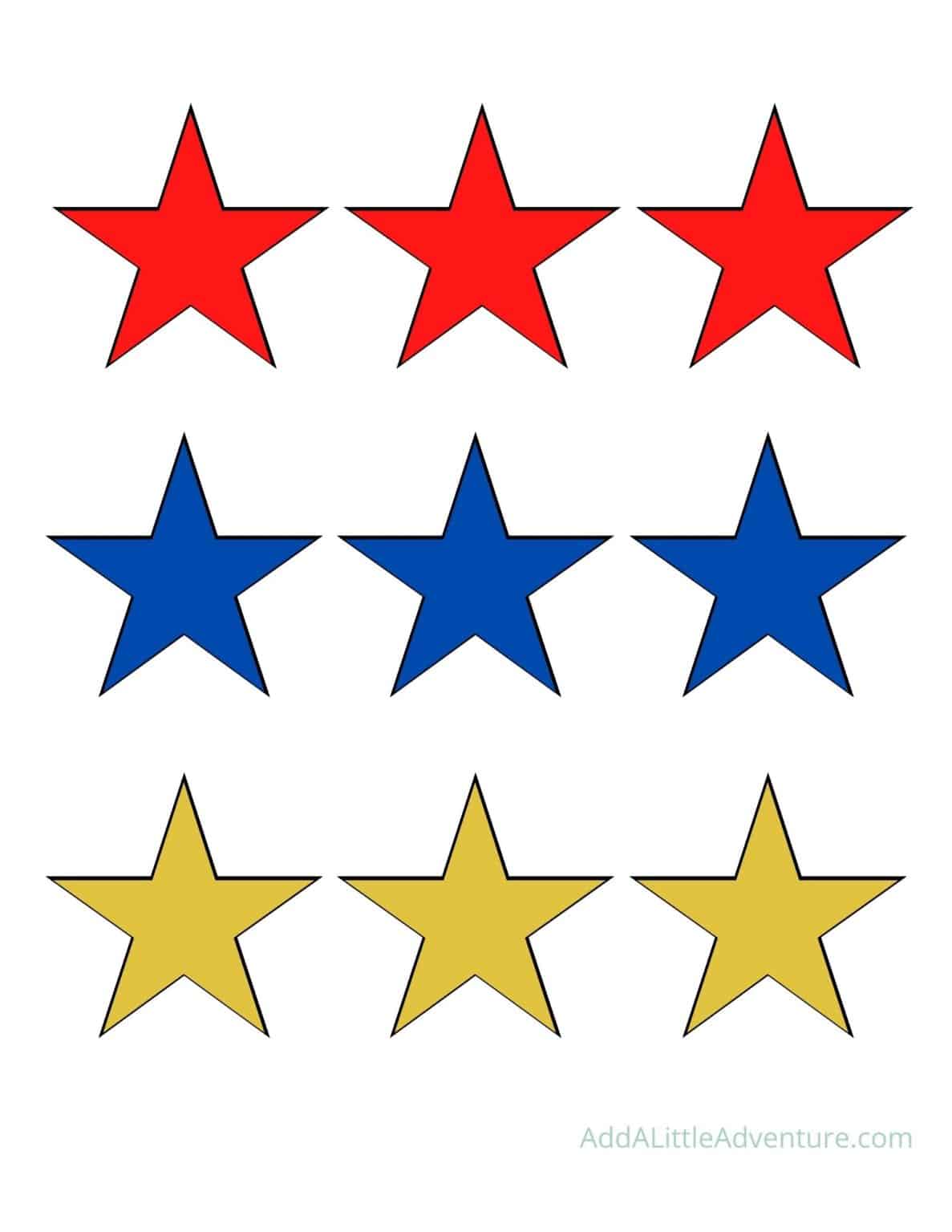 Star Templates - Small, Medium, and Large - Add A Little Adventure