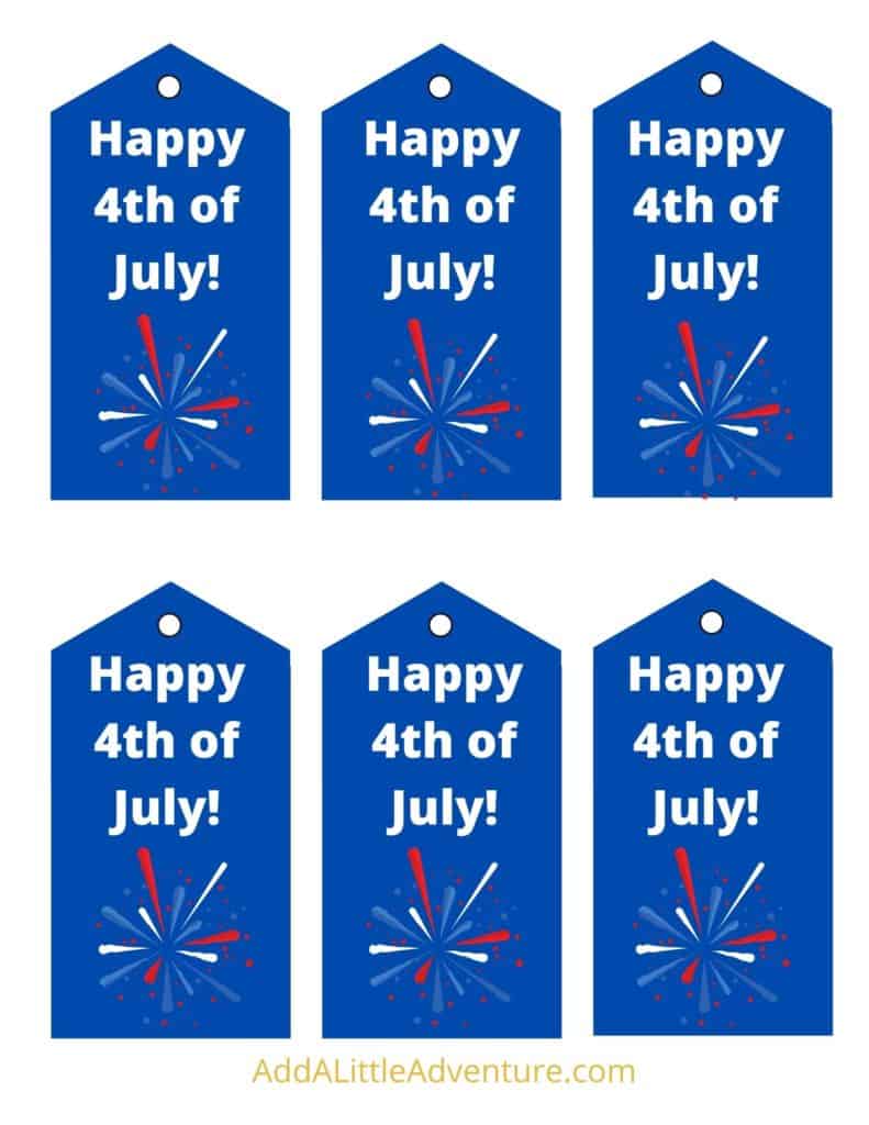 4th of July gift tags - design 4