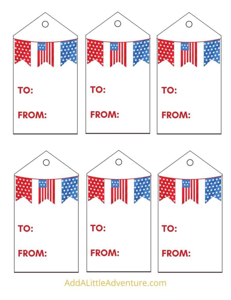 4th of July Tags - Free Printables - Add A Little Adventure