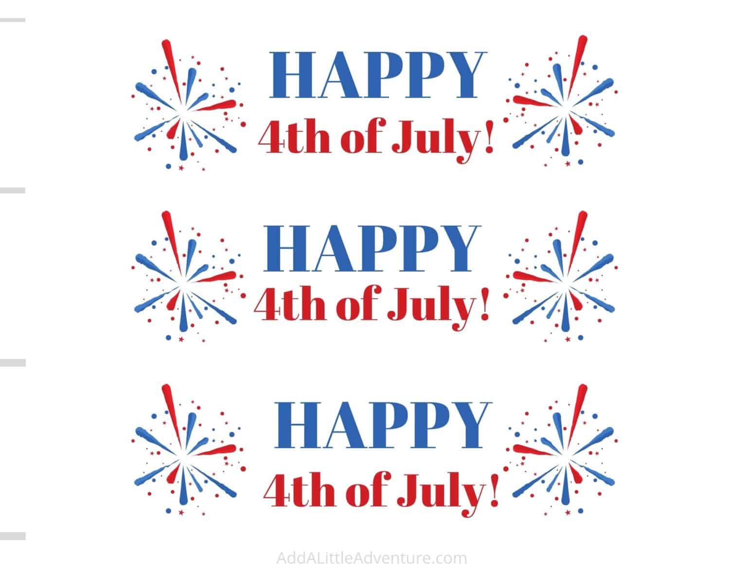4th of July Water Bottle Labels - Free Printables - Add A Little Adventure