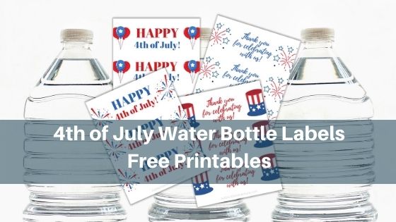 4th of July Water Bottle Labels