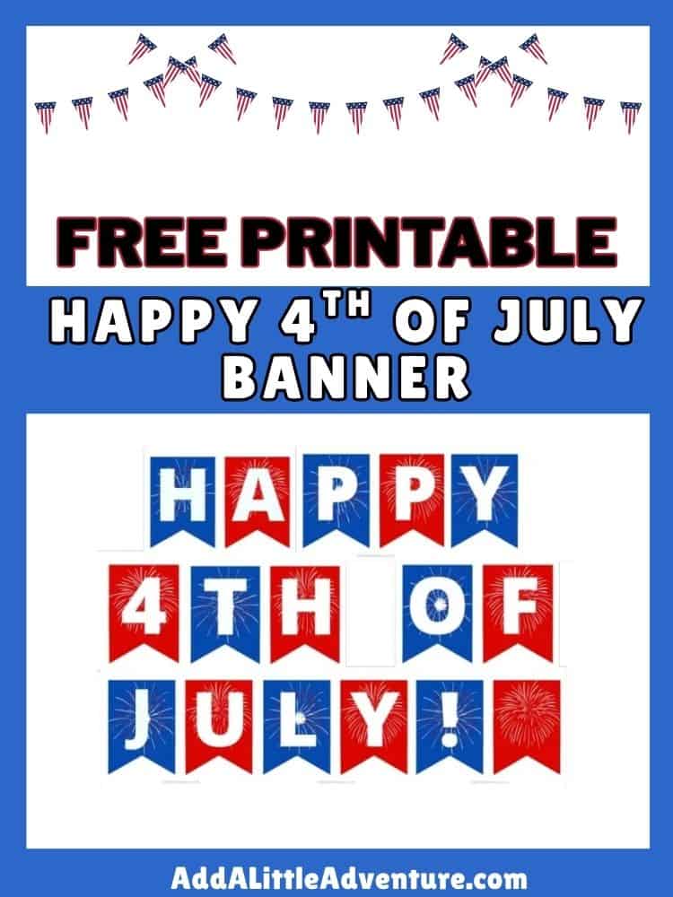 Free Printable Happy 4th of July Banner
