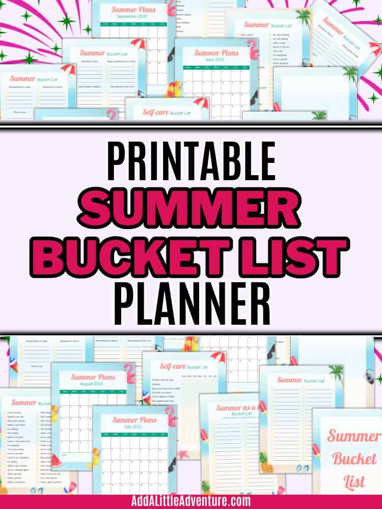 Printable Summer Bucket List Planner