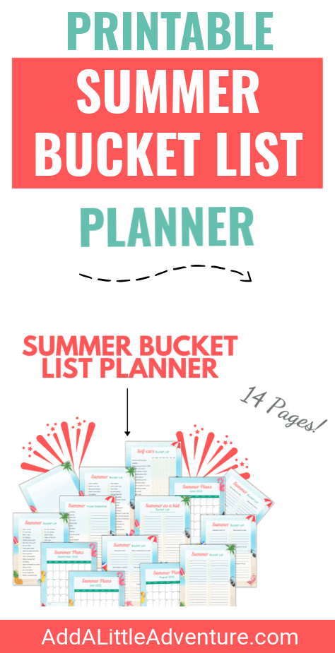 Printable Summer Bucket List Planner