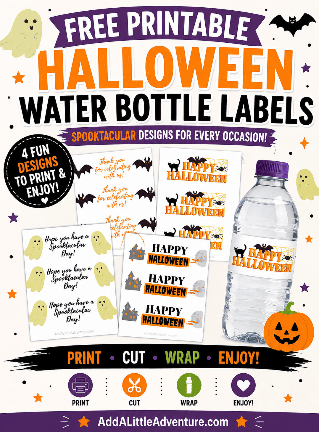 Free Printable Halloween Water Bottle Labels