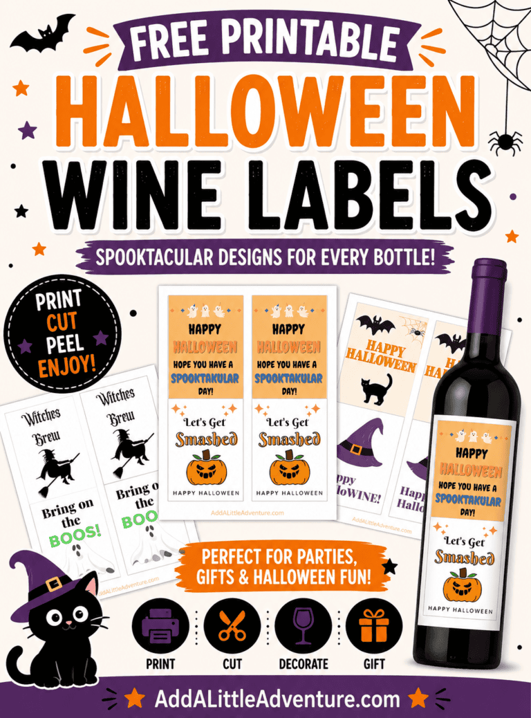 Halloween Wine Labels - Free Printables - Add A Little Adventure