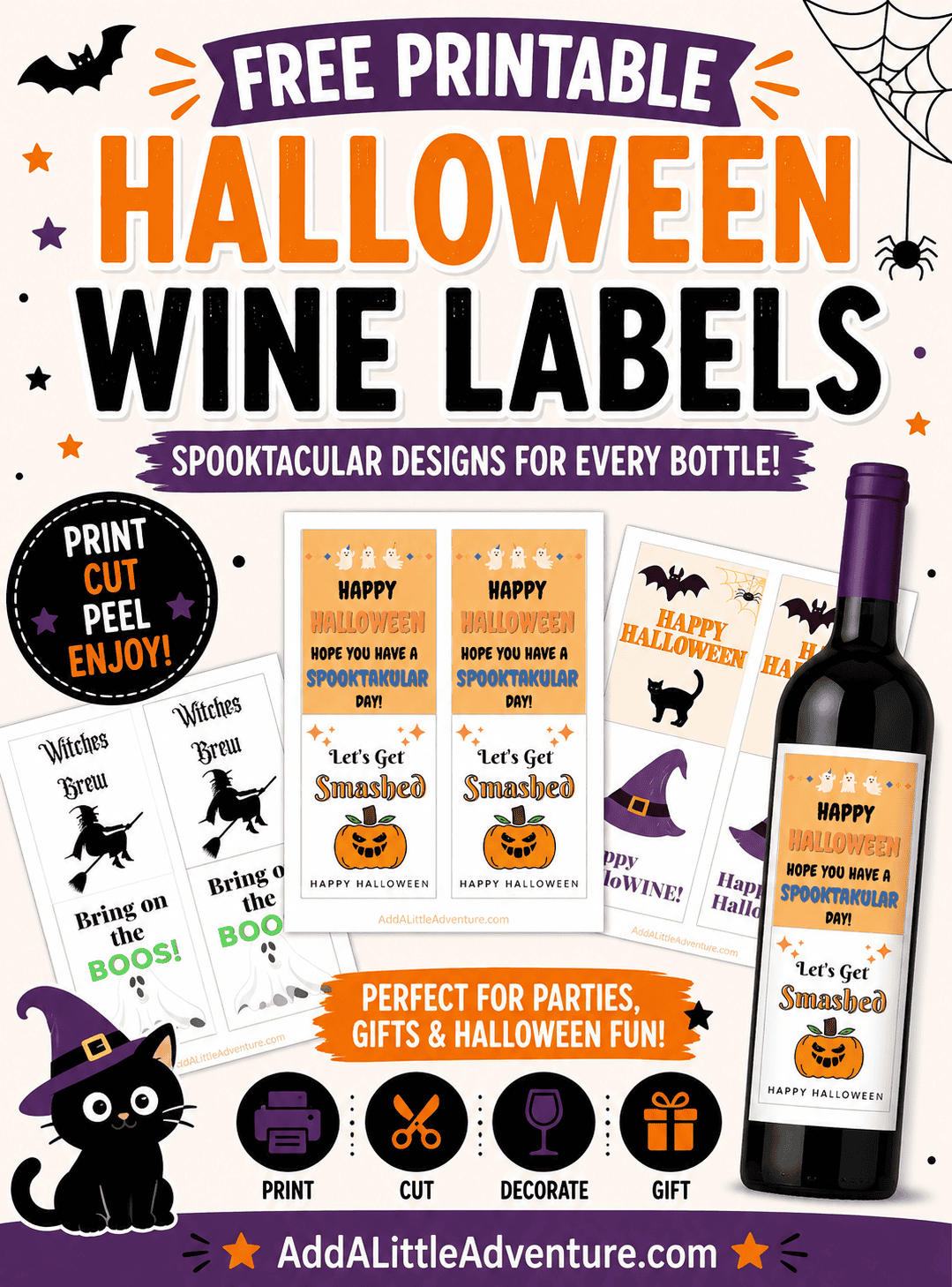 Free Printable Halloween Wine Labels