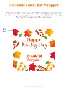 Thanksgiving Candy Bar Wrappers - Free Printables