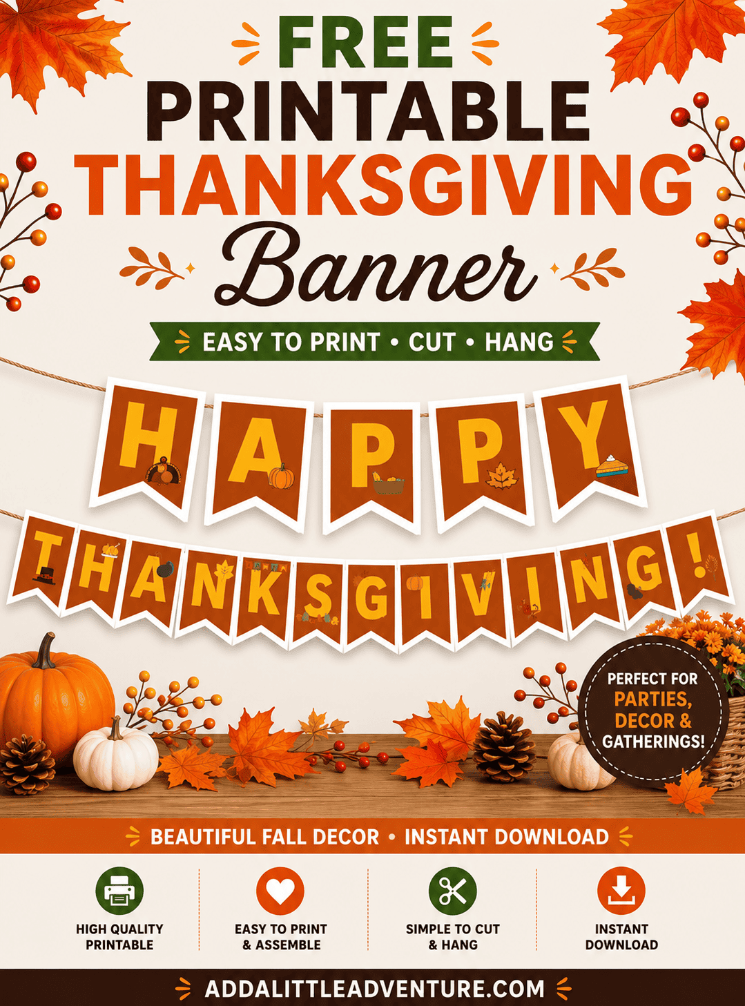 Free Printable Thanksgiving Banner