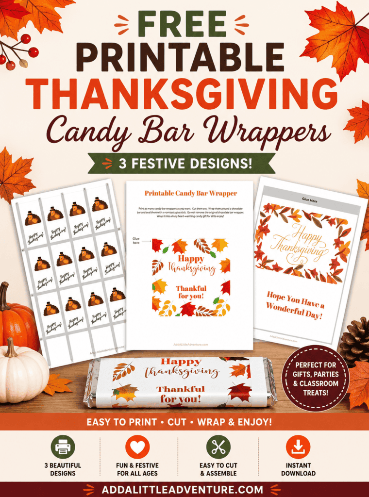 Free Printable Thanksgiving Candy Bar Wrappers