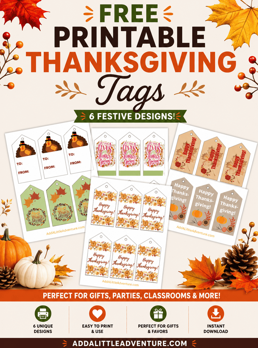 Free Printable Thanksgiving Tags