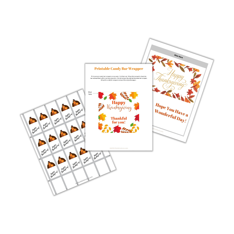 Thanksgiving Candy Bar Wrappers Mockup